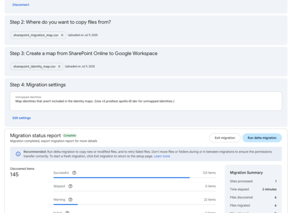 Migrate files from Microsoft SharePoint Online to Google Drive